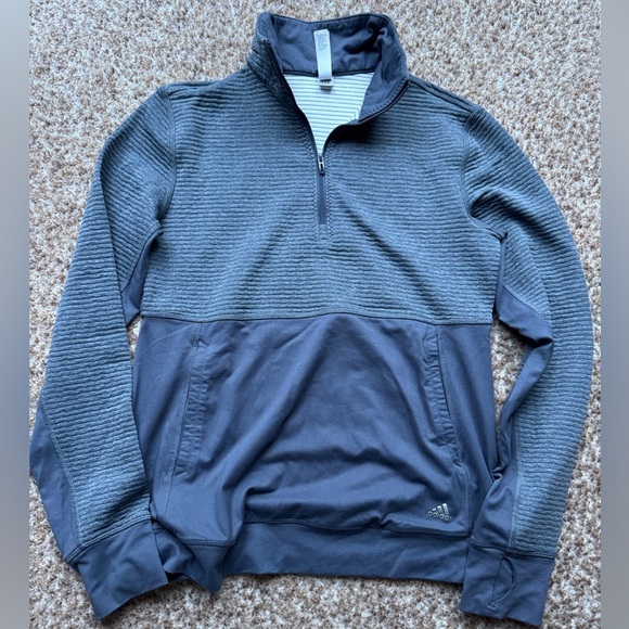 Adidas Gray Team Issue 1/4 Zip Pullover Sweatshirt Sz Small - Picture 1 of 5